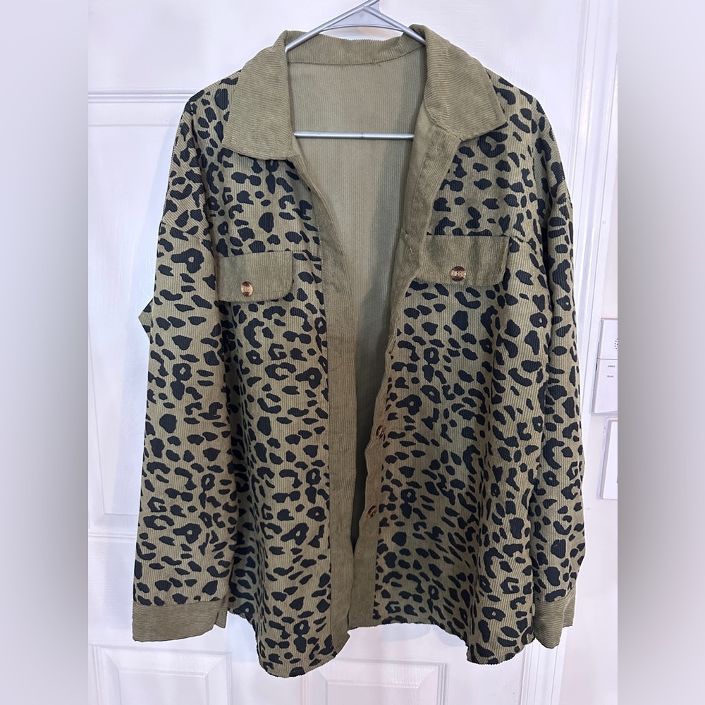 Textured Olive Green Fabric….corduroy shacket